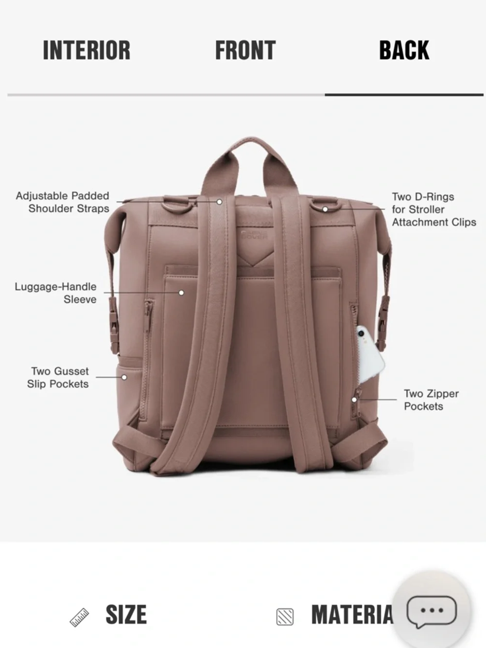 Dagne Dover INDI NEOPRENE DIAPER BACKPACK Dark Moss - a deep olive green
